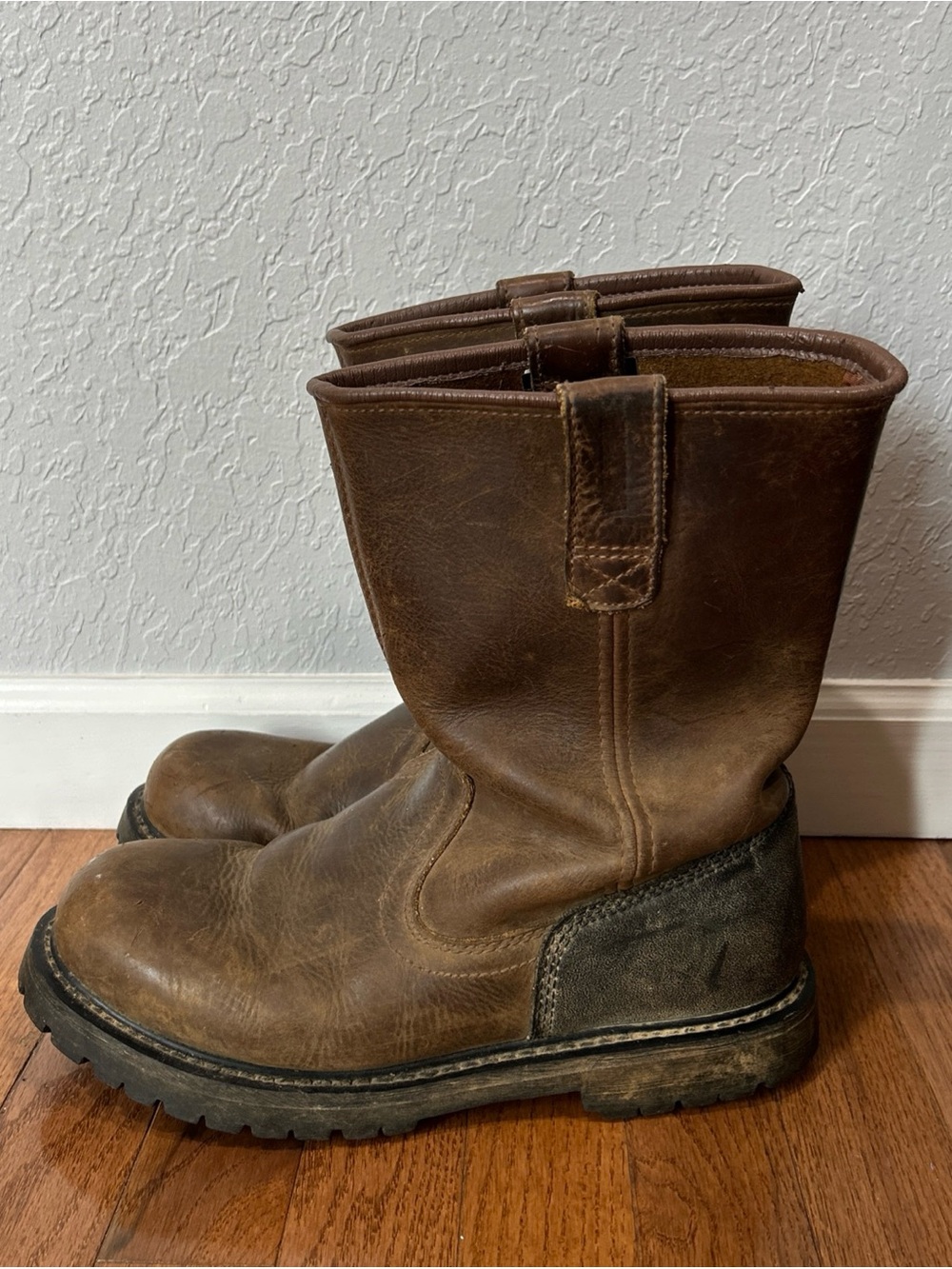 Wolverine Wellington Work Boots Pull On Leather Men’s Size 10.5 Brown